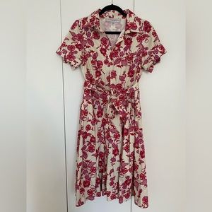 Carolina Herrera Floral Print Shirt Dress with bow detail